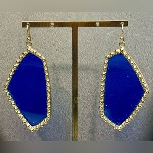 Vintage Kendra Scott Gold Hutton Earrings in Cobalt